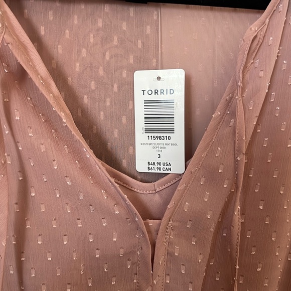 Torrid Blush Clip Dot Tie Babydoll - Picture 2 of 9